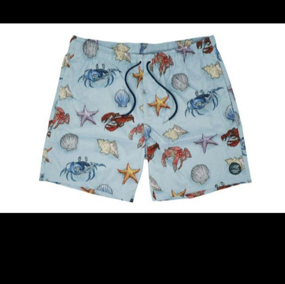 NWT psycho tuna pool shorts swim trunks mens M bottom feeder starlight blue